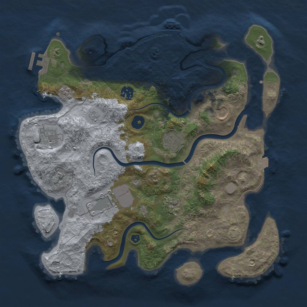 Rust Map: Procedural Map, Size: 3500, Seed: 29450, 13 Monuments