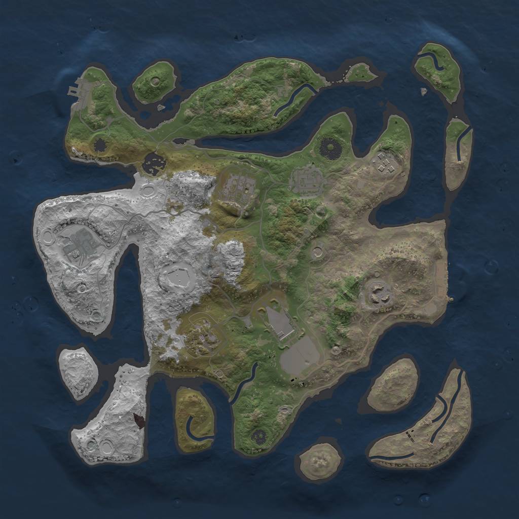 Rust Map: Procedural Map, Size: 3500, Seed: 29450, 16 Monuments