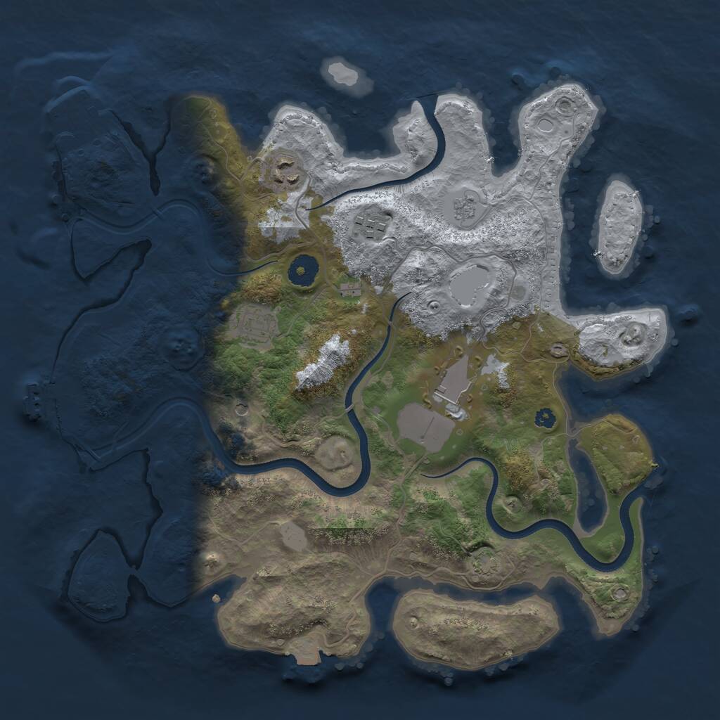 Rust Map: Procedural Map, Size: 3500, Seed: 215215125, 10 Monuments