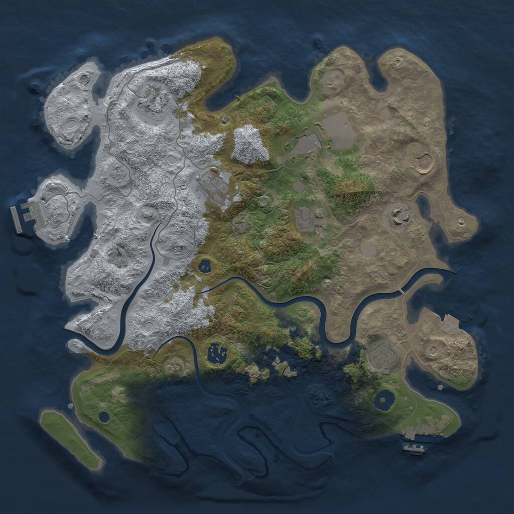 Rust Map: Procedural Map, Size: 3800, Seed: 987663664, 15 Monuments
