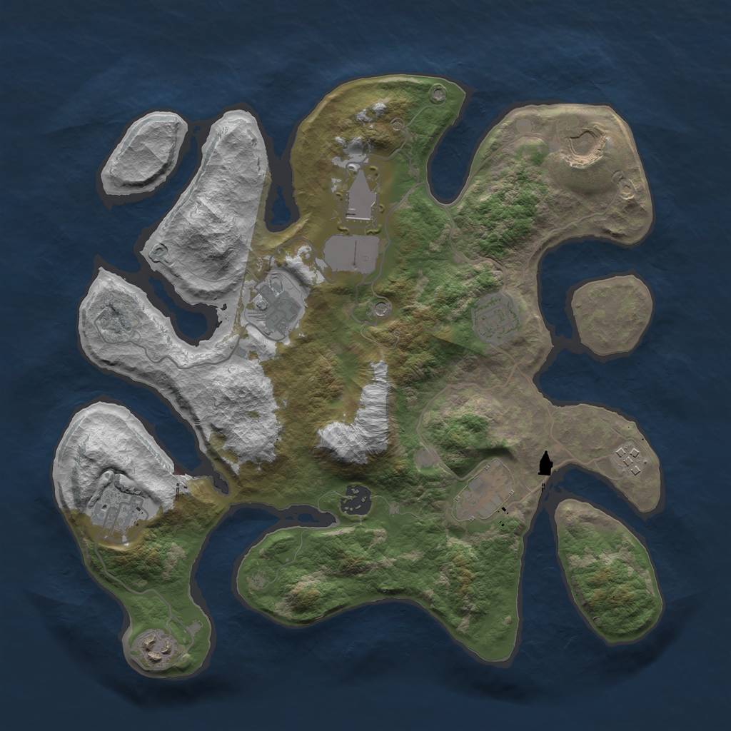 Rust Map: Barren, Size: 3500, Seed: 1149463467, 12 Monuments