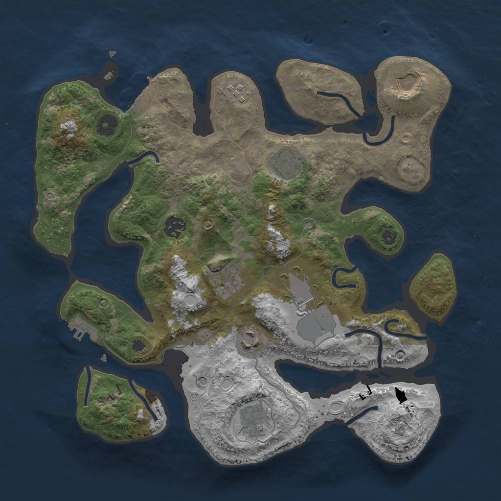 Rust Map: Procedural Map, Size: 3500, Seed: 4821871, 16 Monuments