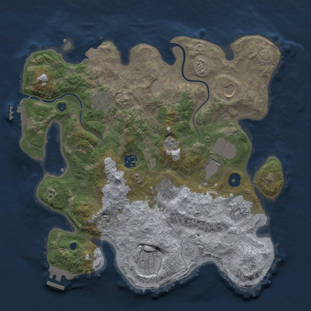 Rust Map: Procedural Map, Size: 3500, Seed: 4821871, 13 Monuments