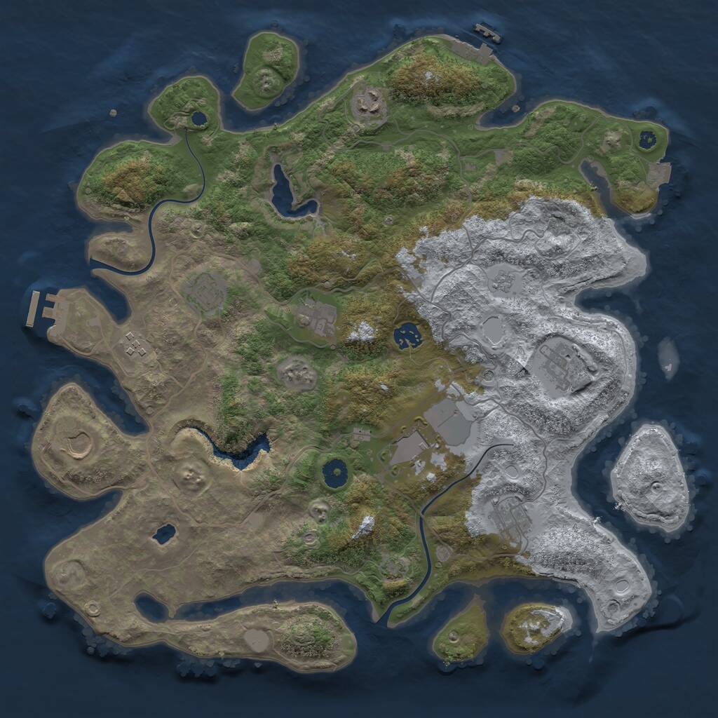 Rust Map: Procedural Map, Size: 4000, Seed: 4145, 15 Monuments