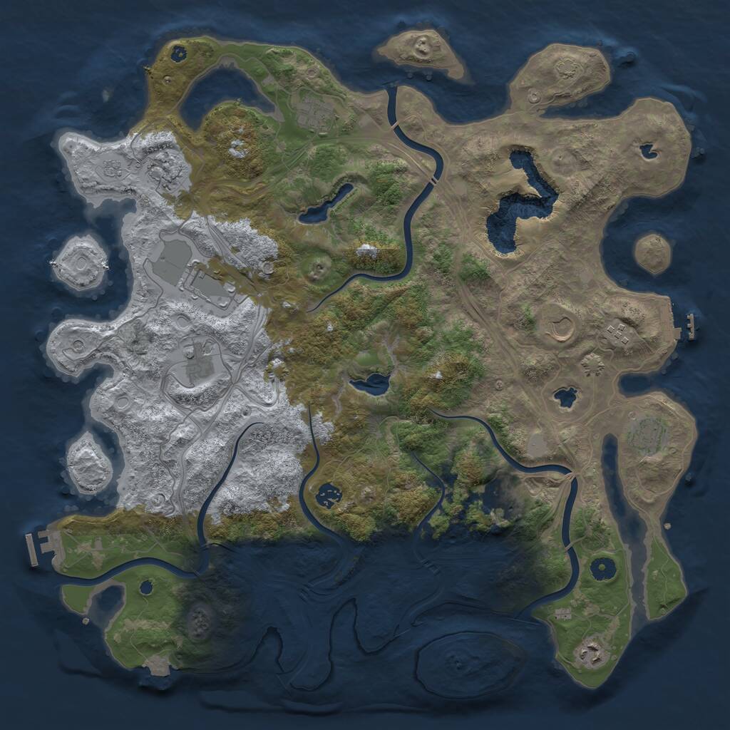 Rust Map: Procedural Map, Size: 4500, Seed: 67547651, 16 Monuments