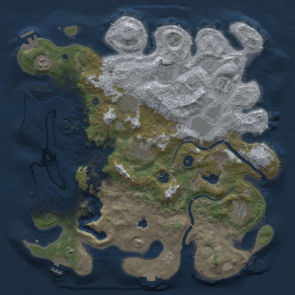 Rust Map: Procedural Map, Size: 4000, Seed: 12345321, 15 Monuments
