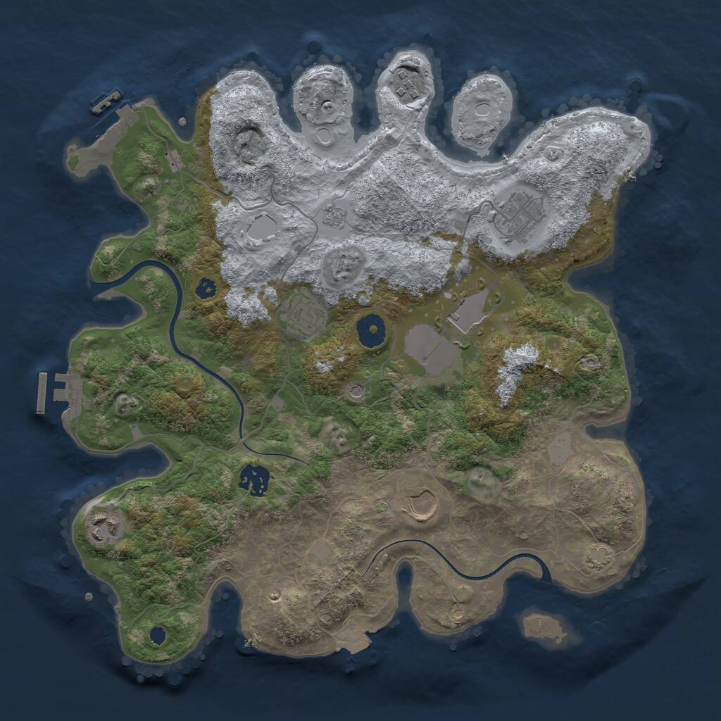 Rust Map: Procedural Map, Size: 3500, Seed: 12061340, 13 Monuments