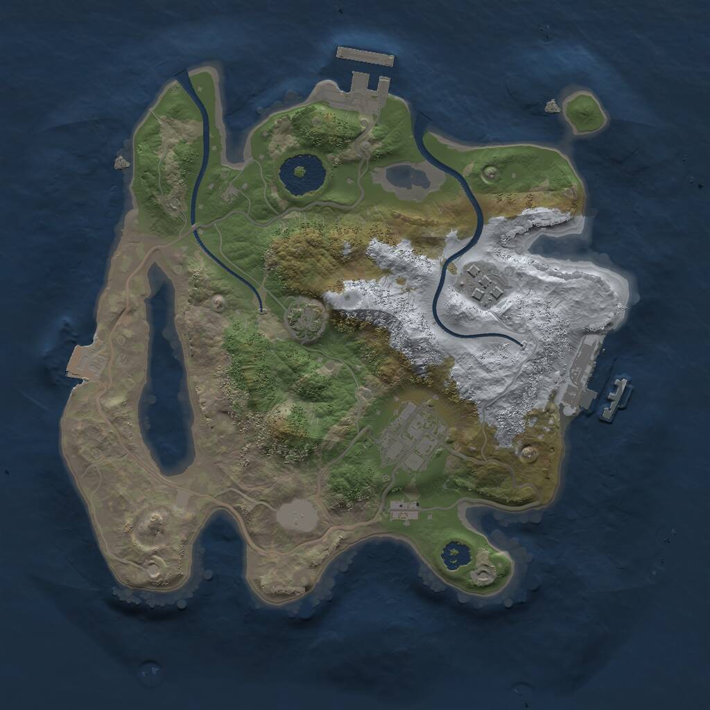 Rust Map: Procedural Map, Size: 2500, Seed: 1840797036, 6 Monuments