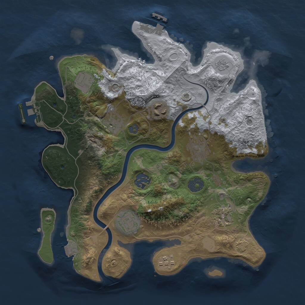 Rust Map: Procedural Map, Size: 3000, Seed: 56784, 15 Monuments