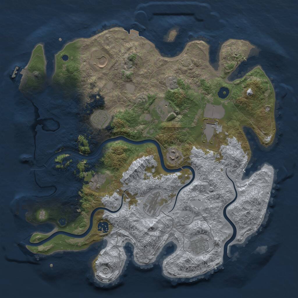 Rust Map: Procedural Map, Size: 3900, Seed: 284, 16 Monuments