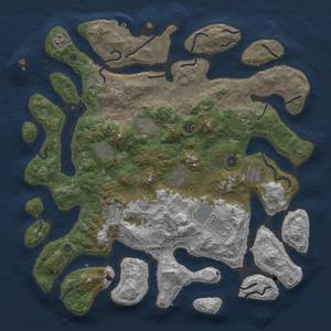 Thumbnail Rust Map: Procedural Map, Size: 4500, Seed: 579911983, 18 Monuments