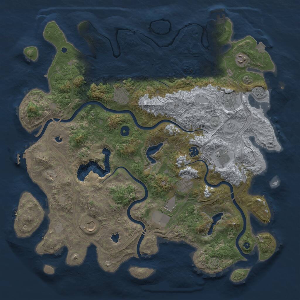Rust Map: Procedural Map, Size: 4500, Seed: 38564, 15 Monuments
