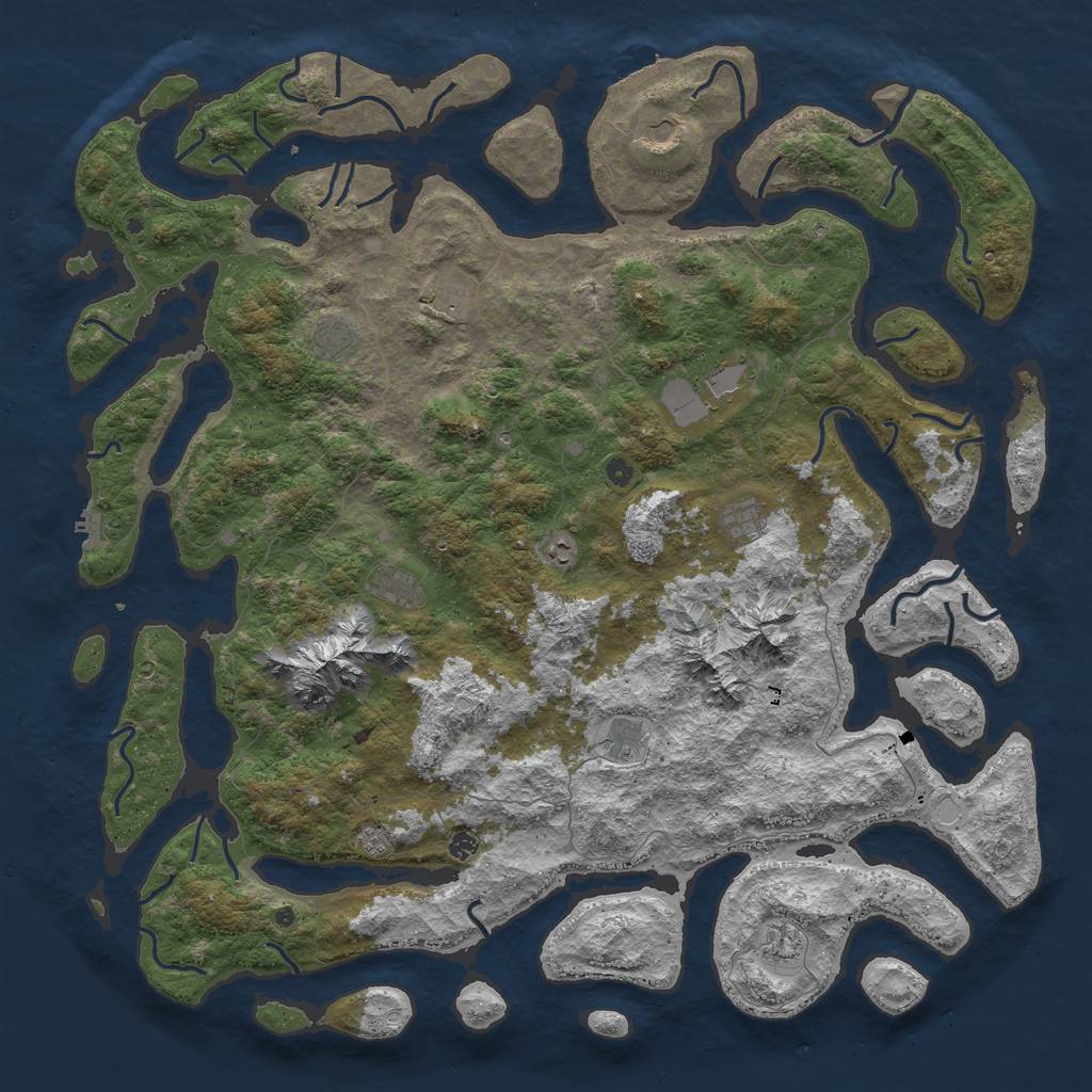 Rust Map: Procedural Map, Size: 6000, Seed: 9405331, 19 Monuments