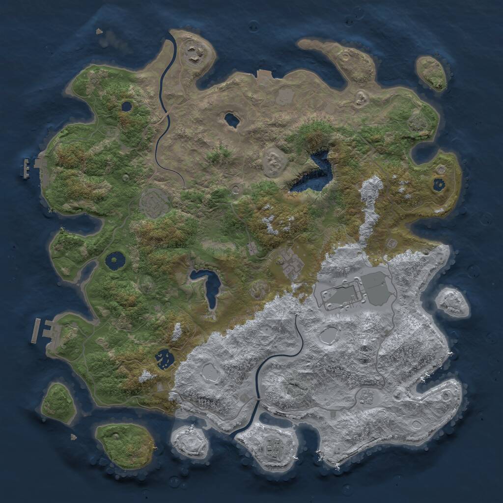 Rust Map: Procedural Map, Size: 4000, Seed: 92184, 12 Monuments