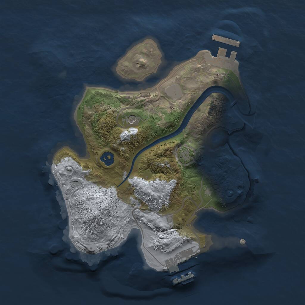 Rust Map: Procedural Map, Size: 2200, Seed: 379776667, 5 Monuments