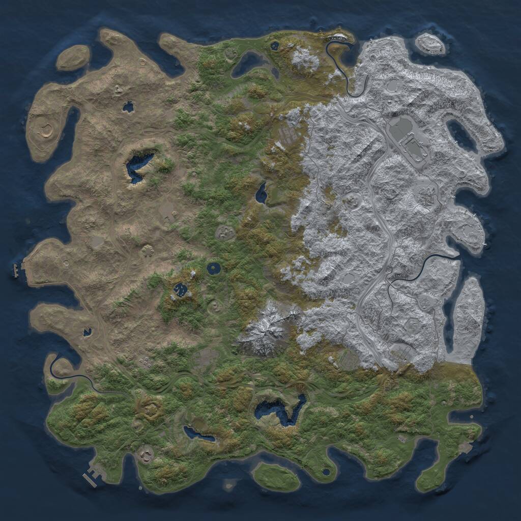 Rust Map: Procedural Map, Size: 6000, Seed: 16486, 17 Monuments