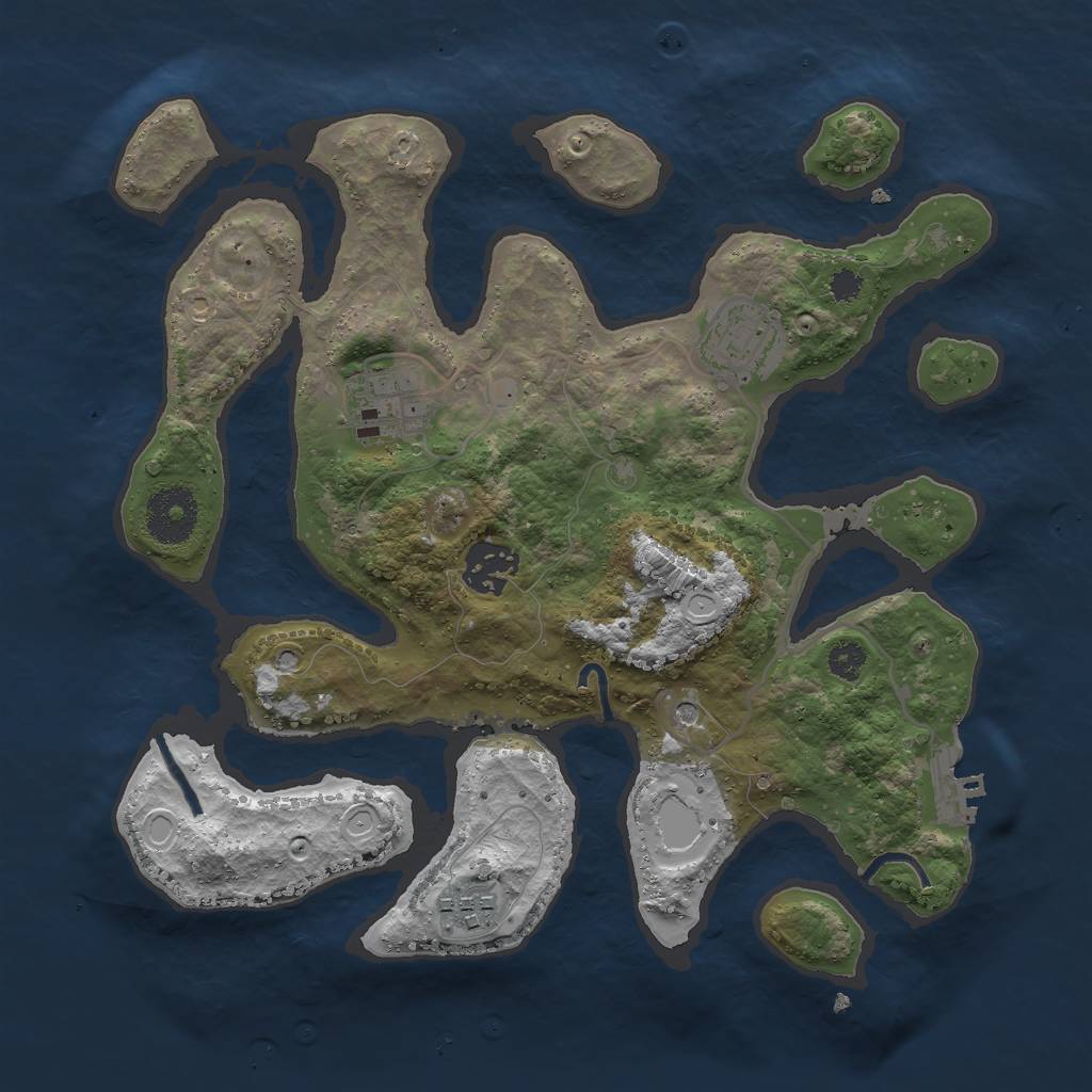 Rust Map: Procedural Map, Size: 3000, Seed: 1322850597, 11 Monuments