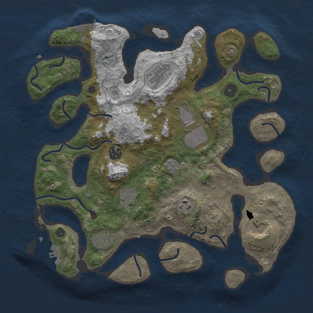 Rust Map: Procedural Map, Size: 3600, Seed: 248607806, 16 Monuments