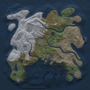 Thumbnail Rust Map: Procedural Map, Size: 3500, Seed: 1340623543, 13 Monuments