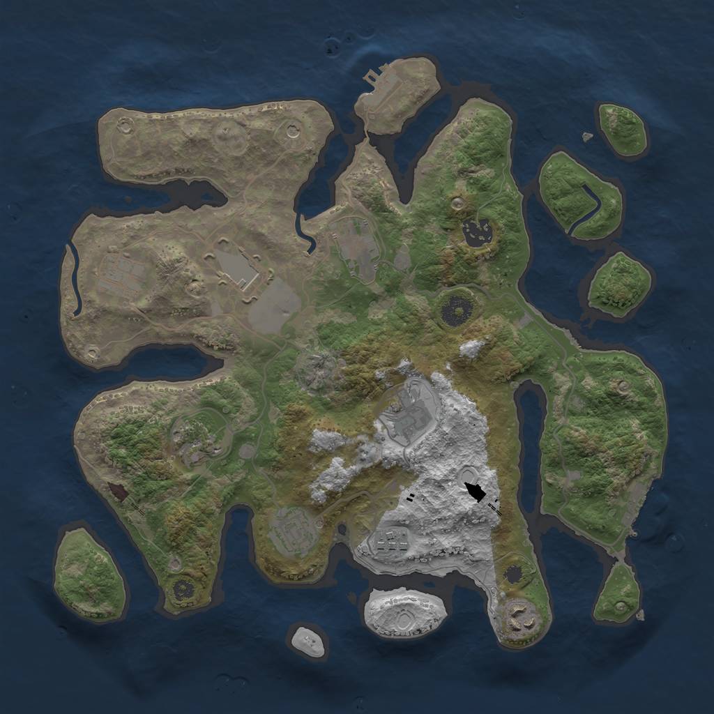 Rust Map: Procedural Map, Size: 3500, Seed: 131231, 17 Monuments
