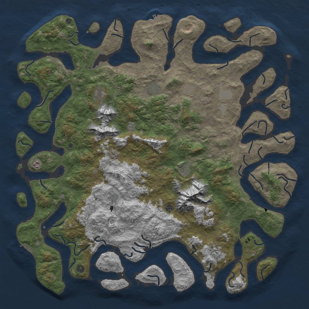 Rust Map: Procedural Map, Size: 6000, Seed: 1778541158, 19 Monuments