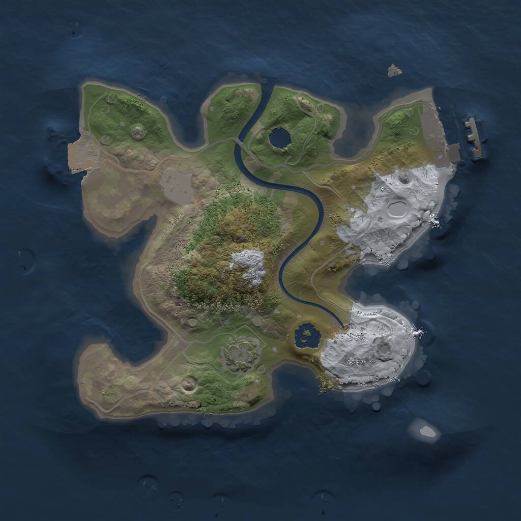 Rust Map: Procedural Map, Size: 2000, Seed: 403594746, 3 Monuments