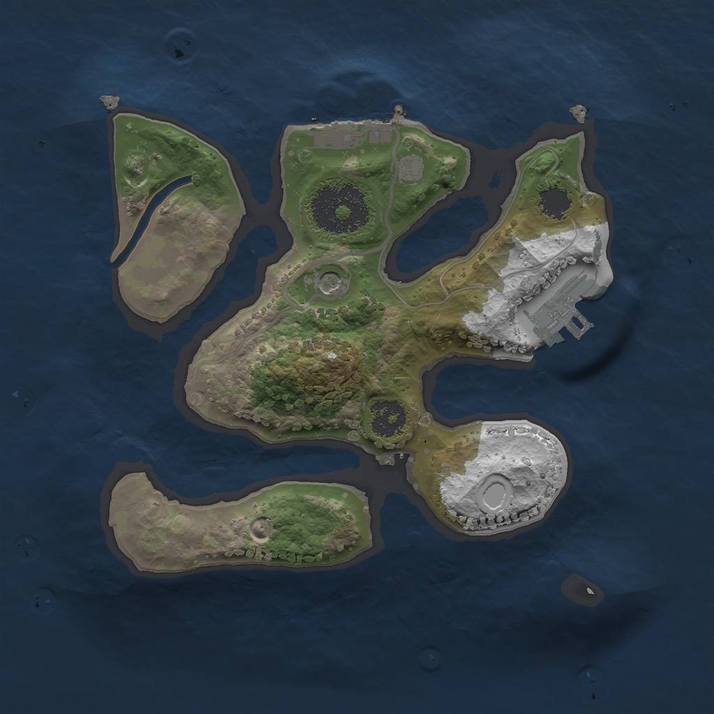 Rust Map: Procedural Map, Size: 2000, Seed: 403594746, 8 Monuments