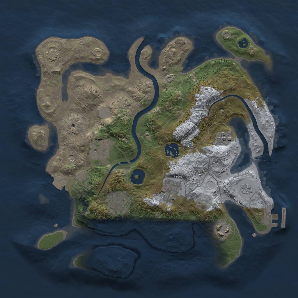Rust Map: Procedural Map, Size: 3000, Seed: 1723, 11 Monuments