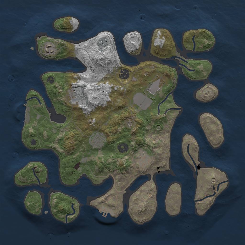 Rust Map: Procedural Map, Size: 3500, Seed: 40797617, 15 Monuments