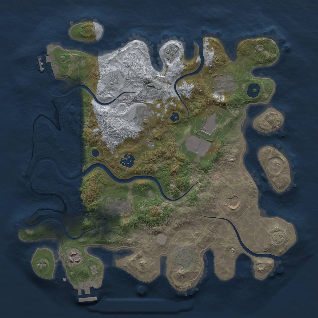 Rust Map: Procedural Map, Size: 3500, Seed: 40797617, 15 Monuments
