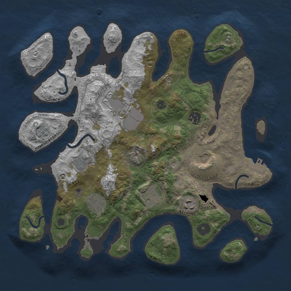 Rust Map: Procedural Map, Size: 3500, Seed: 98542633, 15 Monuments