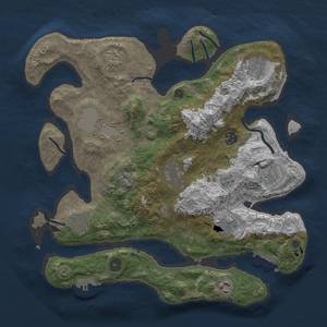 Thumbnail Rust Map: Procedural Map, Size: 3700, Seed: 1752947856, 18 Monuments