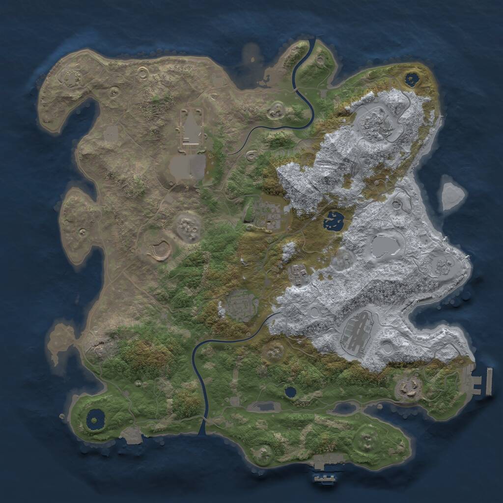 Rust Map: Procedural Map, Size: 3700, Seed: 1752947856, 15 Monuments