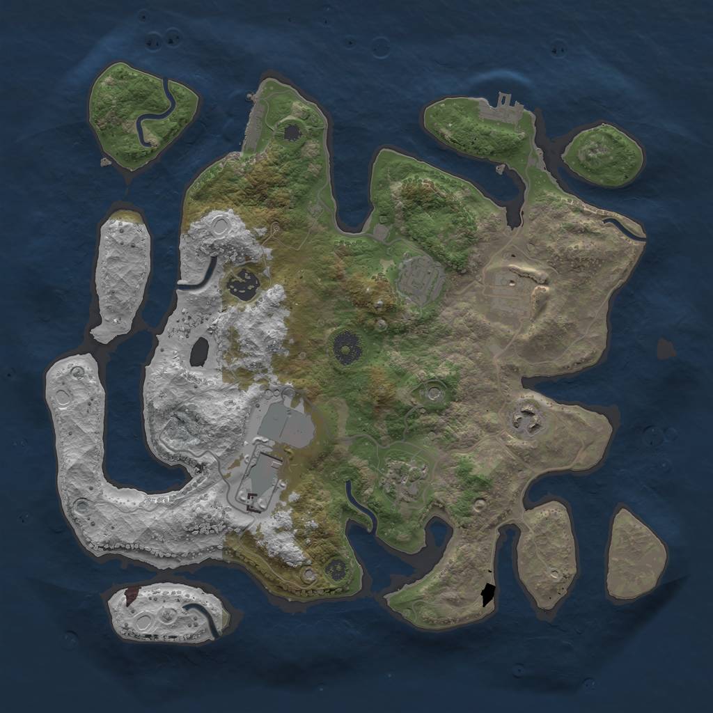 Rust Map: Procedural Map, Size: 3500, Seed: 920332830, 14 Monuments