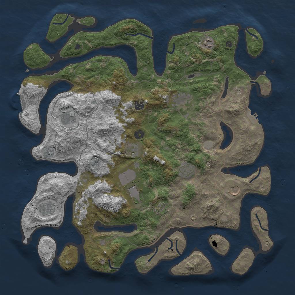 Rust Map: Procedural Map, Size: 4500, Seed: 920691953, 19 Monuments