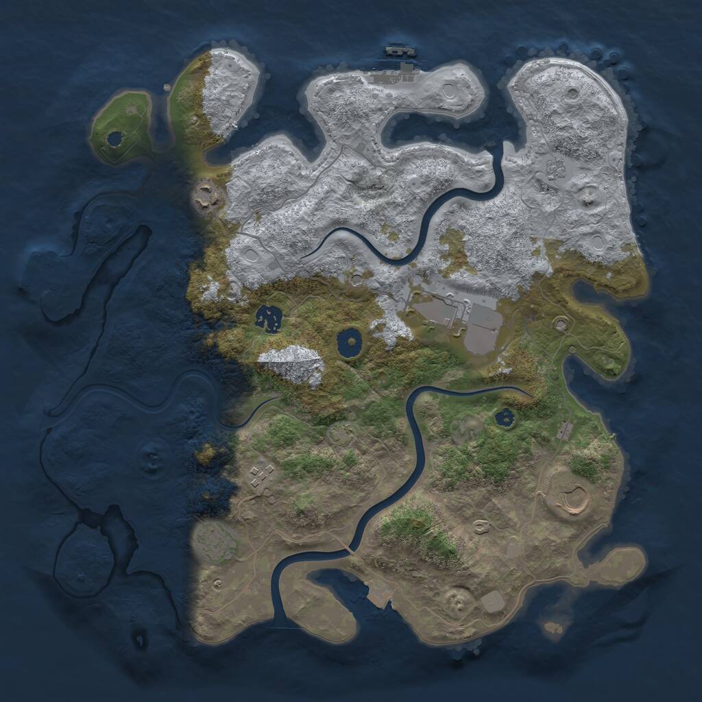 Rust Map: Procedural Map, Size: 3800, Seed: 6492228, 12 Monuments
