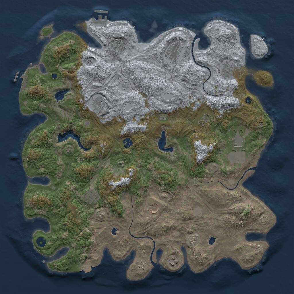 Rust Map: Procedural Map, Size: 4500, Seed: 1311919667, 16 Monuments