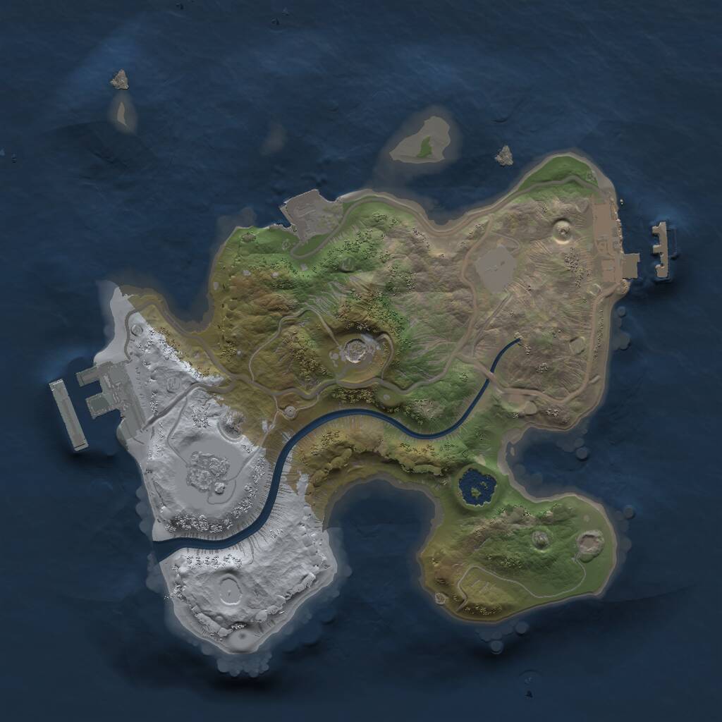 Rust Map: Procedural Map, Size: 2000, Seed: 865309, 5 Monuments