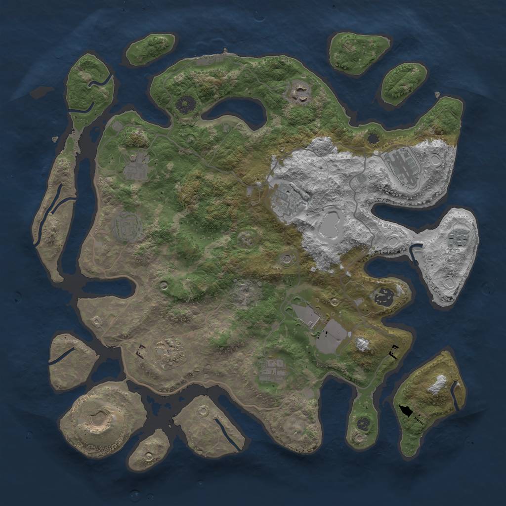Rust Map: Procedural Map, Size: 4000, Seed: 19731776, 18 Monuments