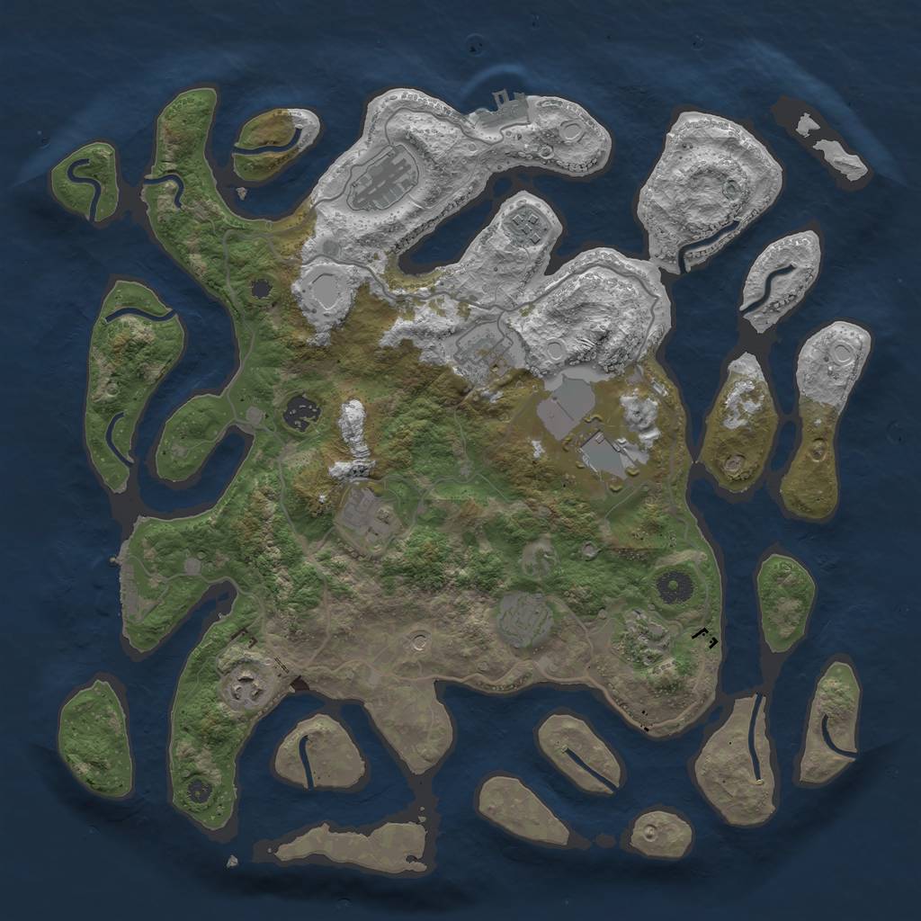 Rust Map: Procedural Map, Size: 4000, Seed: 812363345, 17 Monuments