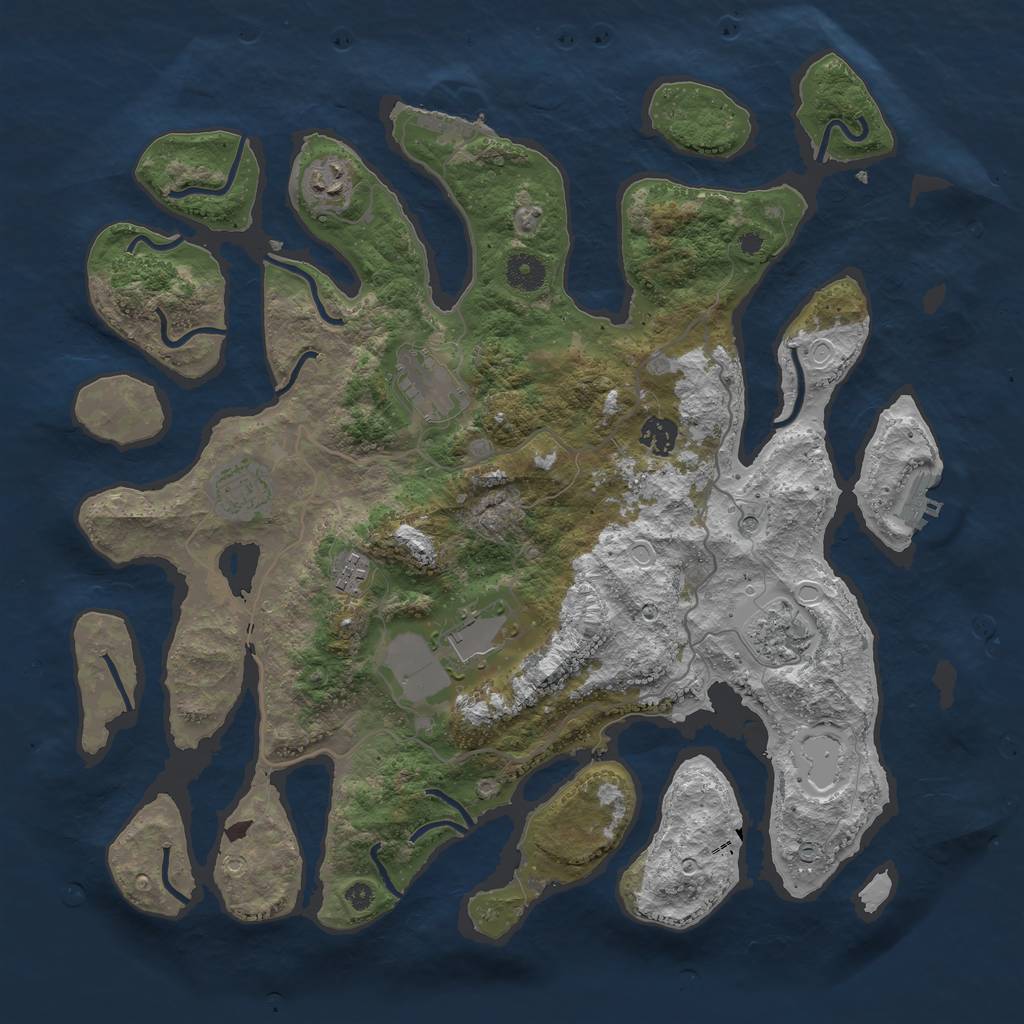 Rust Map: Procedural Map, Size: 4000, Seed: 12345442, 15 Monuments