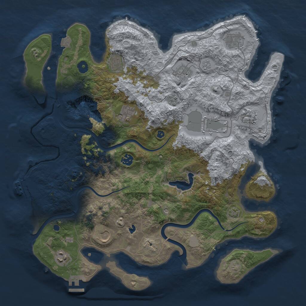 Rust Map: Procedural Map, Size: 4000, Seed: 732714518, 16 Monuments