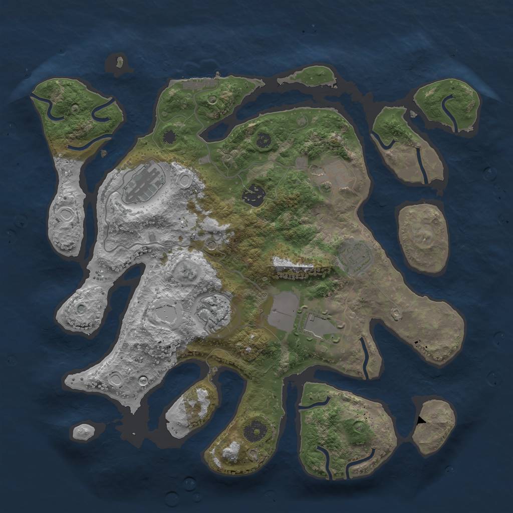 Rust Map: Procedural Map, Size: 3500, Seed: 1621058637, 13 Monuments