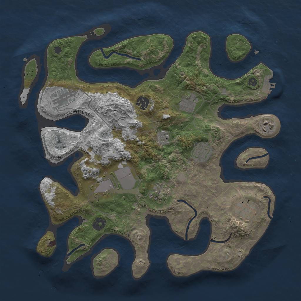 Rust Map: Procedural Map, Size: 3500, Seed: 618462041, 16 Monuments