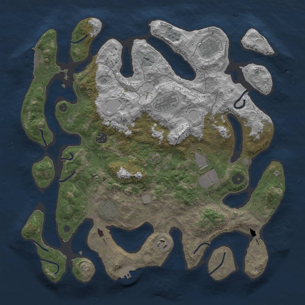 Rust Map: Procedural Map, Size: 4000, Seed: 553357, 15 Monuments