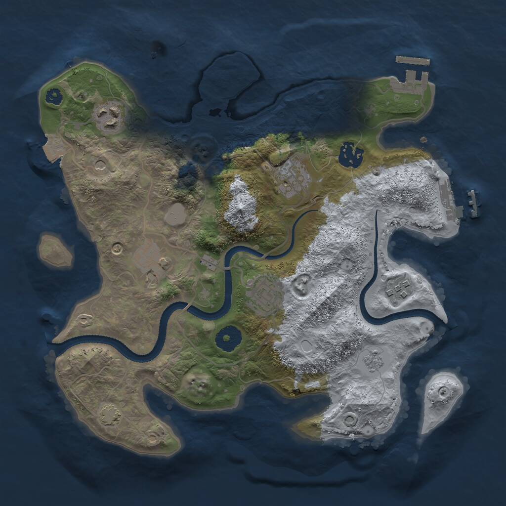 Rust Map: Procedural Map, Size: 3000, Seed: 795752566, 12 Monuments