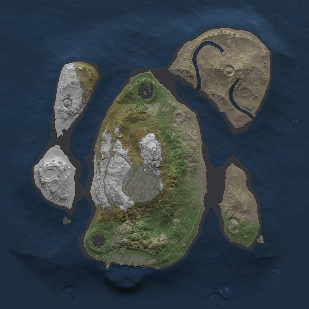 Rust Map: Procedural Map, Size: 2000, Seed: 343434, 7 Monuments