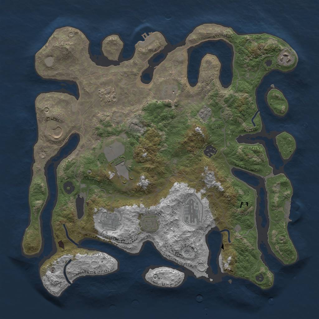 Rust Map: Procedural Map, Size: 4000, Seed: 87685598, 18 Monuments