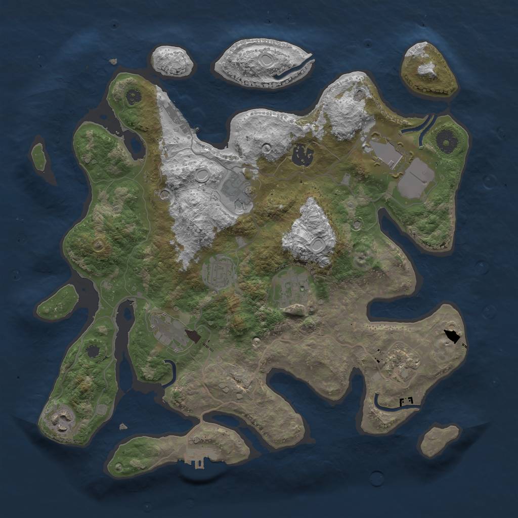 Rust Map: Procedural Map, Size: 3500, Seed: 531198981, 16 Monuments