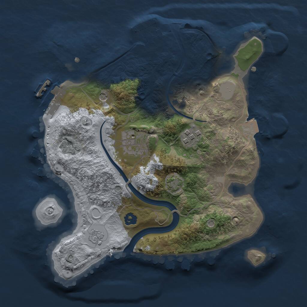 Rust Map: Procedural Map, Size: 2400, Seed: 121, 8 Monuments